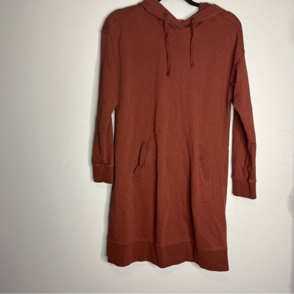 Toad & Co Follow Through Hooded Dress Sweater Brown Pockets, size M - Picture 3 of 7